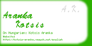 aranka kotsis business card